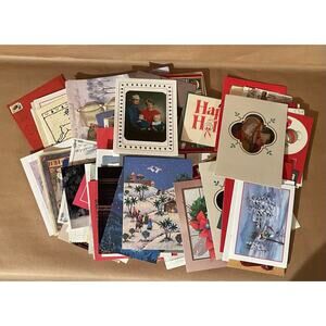 Large Lot Of Vintage Christmas Greeting Cards Envelopes Stamps All 1990s